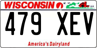 WI license plate 479XEV