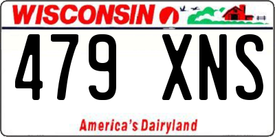 WI license plate 479XNS