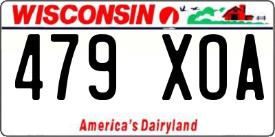 WI license plate 479XOA