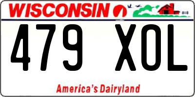 WI license plate 479XOL