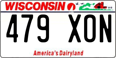 WI license plate 479XON