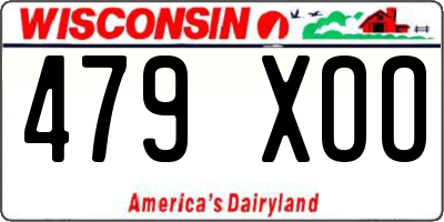 WI license plate 479XOO