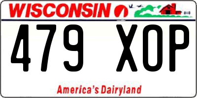 WI license plate 479XOP