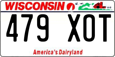 WI license plate 479XOT