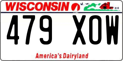 WI license plate 479XOW