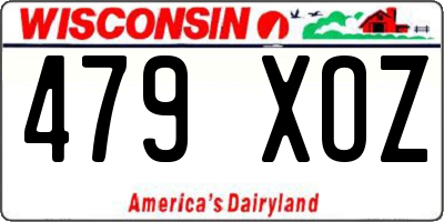 WI license plate 479XOZ