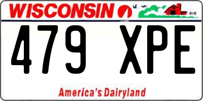 WI license plate 479XPE