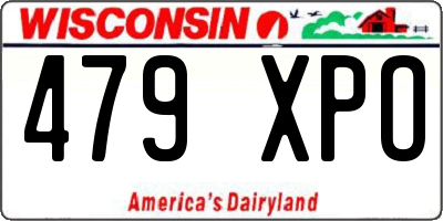 WI license plate 479XPO
