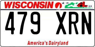 WI license plate 479XRN