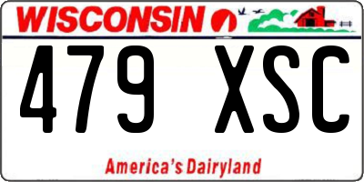 WI license plate 479XSC