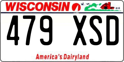 WI license plate 479XSD