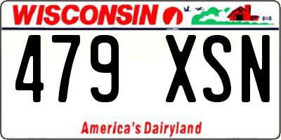 WI license plate 479XSN