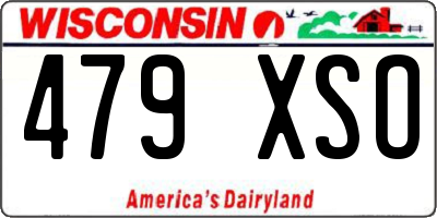 WI license plate 479XSO