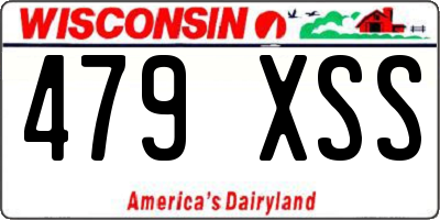 WI license plate 479XSS