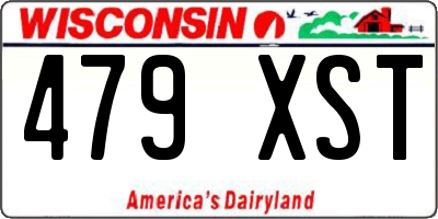 WI license plate 479XST