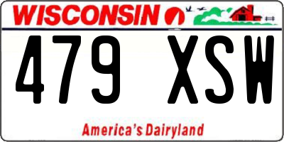 WI license plate 479XSW