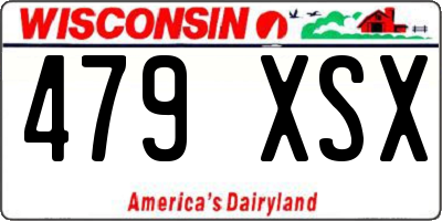 WI license plate 479XSX