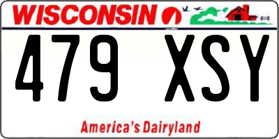 WI license plate 479XSY