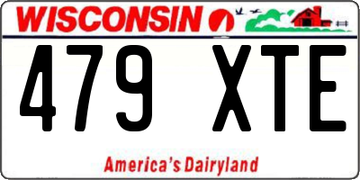 WI license plate 479XTE
