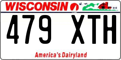 WI license plate 479XTH