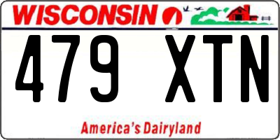 WI license plate 479XTN
