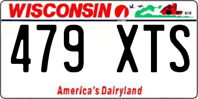 WI license plate 479XTS
