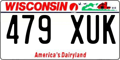 WI license plate 479XUK