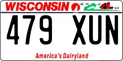 WI license plate 479XUN
