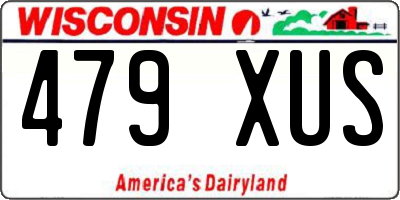 WI license plate 479XUS