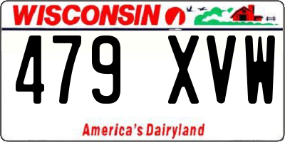 WI license plate 479XVW
