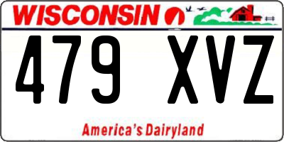WI license plate 479XVZ