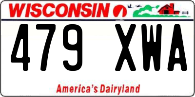 WI license plate 479XWA