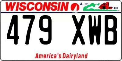 WI license plate 479XWB