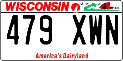 WI license plate 479XWN