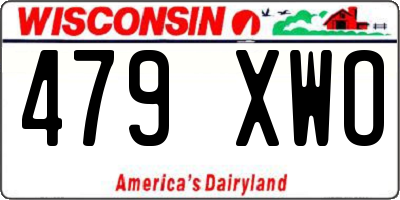 WI license plate 479XWO
