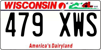 WI license plate 479XWS