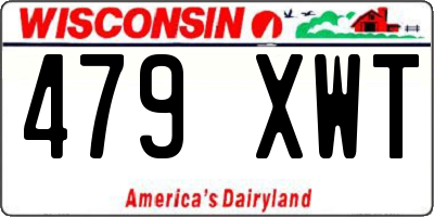 WI license plate 479XWT