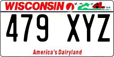 WI license plate 479XYZ
