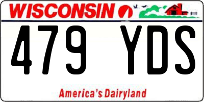 WI license plate 479YDS