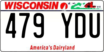 WI license plate 479YDU