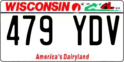 WI license plate 479YDV