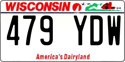 WI license plate 479YDW