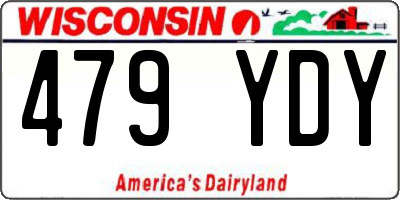 WI license plate 479YDY