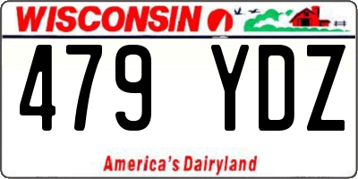 WI license plate 479YDZ