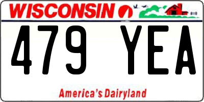 WI license plate 479YEA