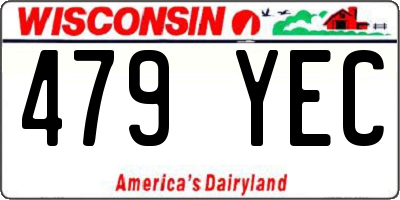 WI license plate 479YEC
