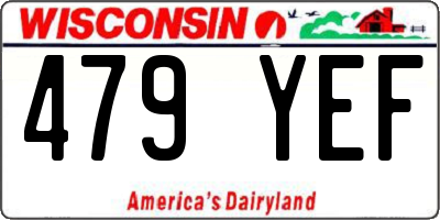 WI license plate 479YEF