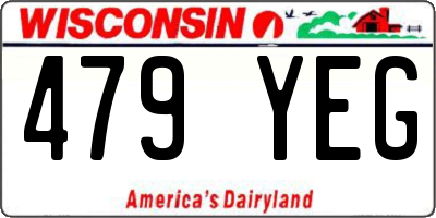 WI license plate 479YEG