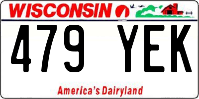 WI license plate 479YEK