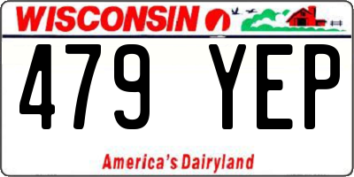 WI license plate 479YEP